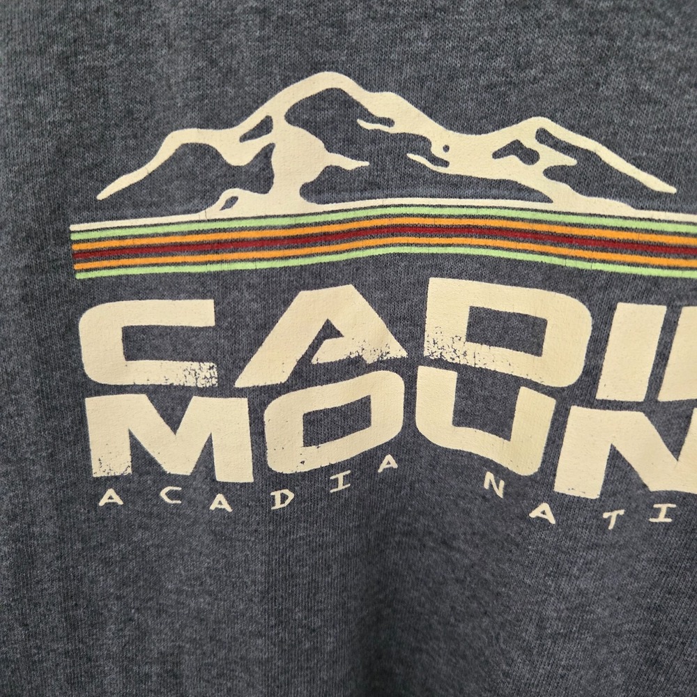 Graphic Tee Medium Cadillac Mountain Acadia Maine Gray Retro Eco-Mountain Brand - Picture 3 of 8